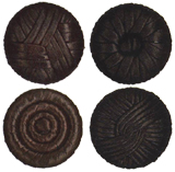 Leather-like buttons